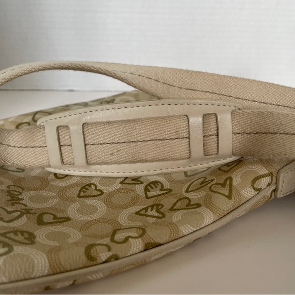 COACH 43758 Waverly Hearts Gold & Khaki PVC Crossbody Swingpack - Picture 8 of 16